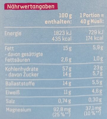 Knusper Schoko Weniger Süß - Voedingswaarden - de