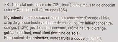 Orange mousse 70% - Ingrédients
