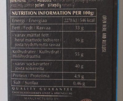 Pretzel & nuts oat-drink - Ravintosisältö