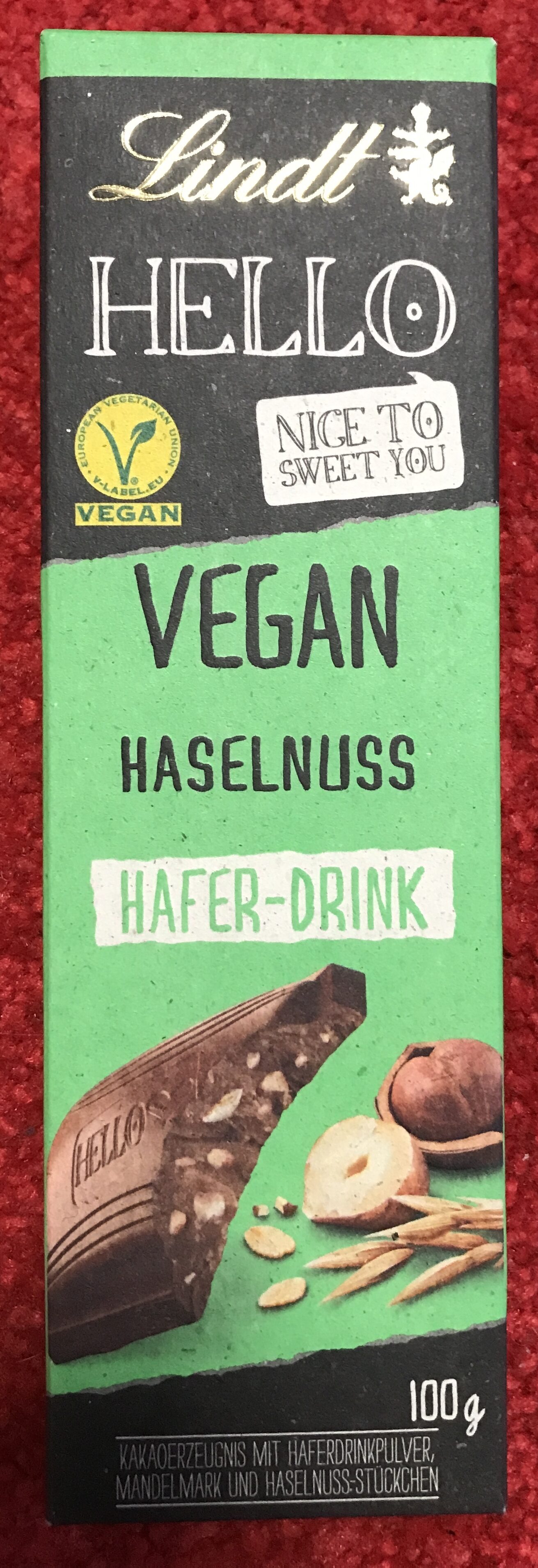 Lindt hello vegan Haselnuss - Produkt