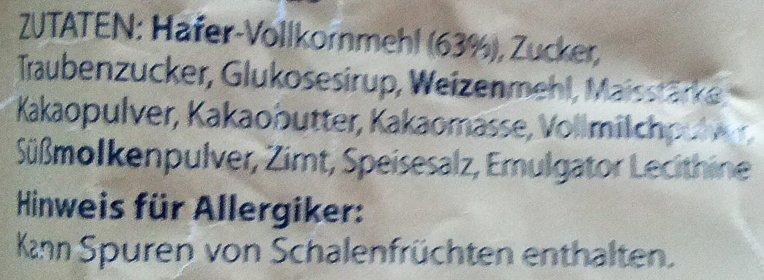 Haferfleks Schoko - Ingredientes - de