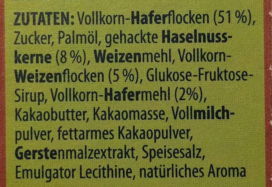 Knusper Nuss & Schoko Hafer-Müsli - Ingredientes - de