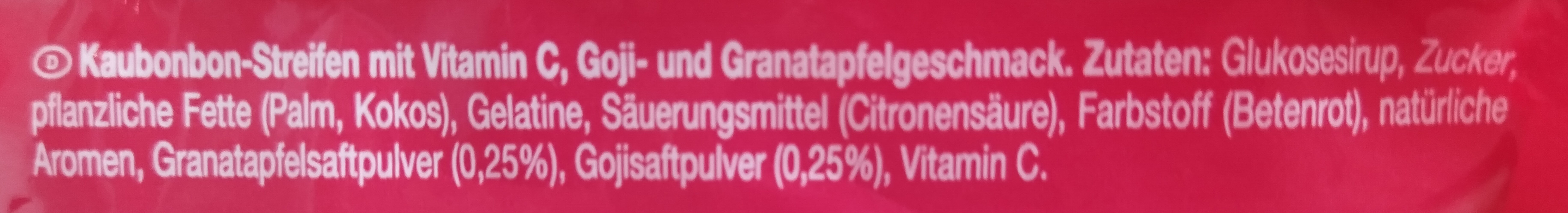 Superfrucht Minis Goji Granatapfel - Ingredienser - de