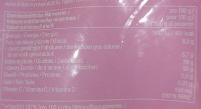 Superfrucht Minis, Litschi & Erdbeer - Näringsfakta - de