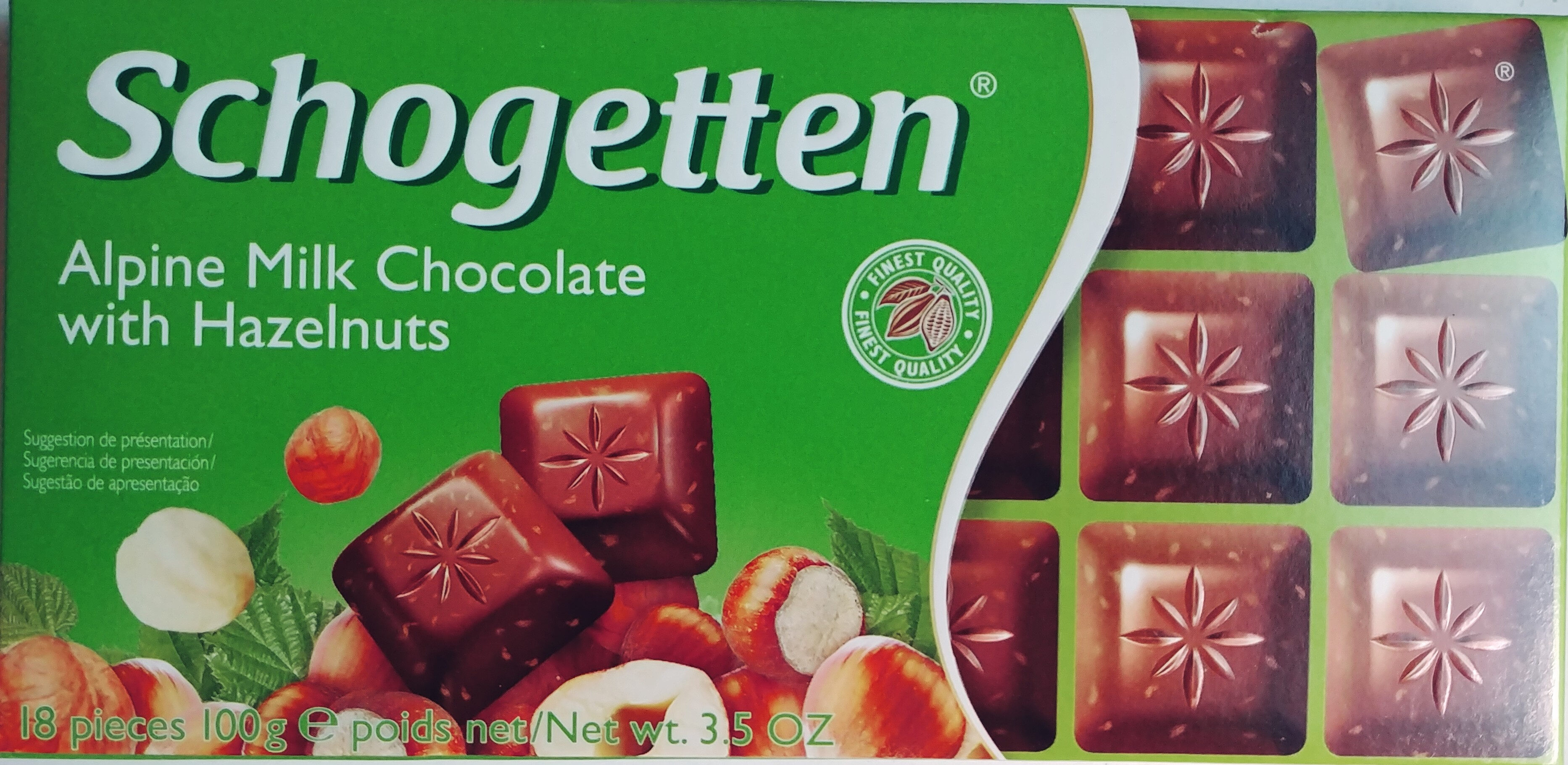 Schogetten: Alpine Milk Chocolate with Hazelnuts - Produkt