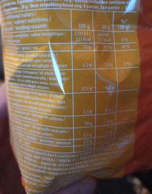Chili'n'cheese style chips - Nutrition facts
