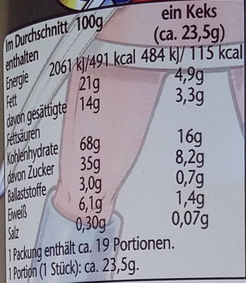 Prinzen Rolle - Nutrition facts - de