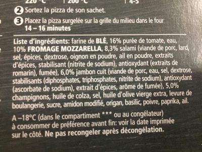 Pizza Tradizionale Speciale - DR. Oetker - Ingrédients