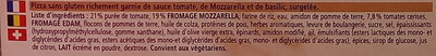 Gluten Free Mozzarella Pizza - Ingrédients