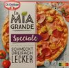 Steinofenpizza mit Mozzarella, Champignons, Schinken und Salami, tiefgefroren - Produkt