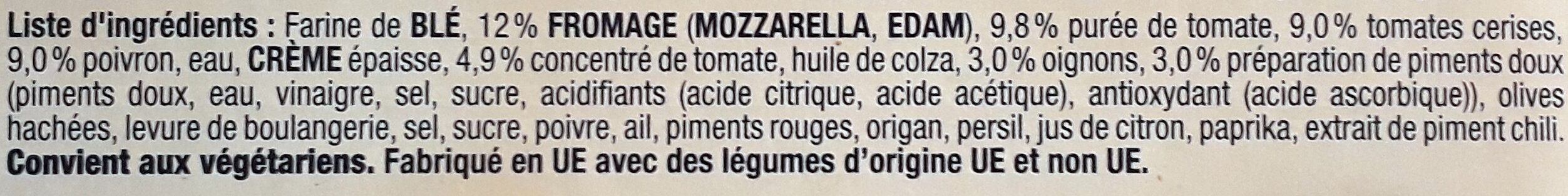 Ristorante - Pizza vegetale - Zutaten - fr