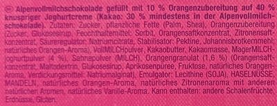 Fruchtgenuss Limited Edition Sunny orange - Zutaten