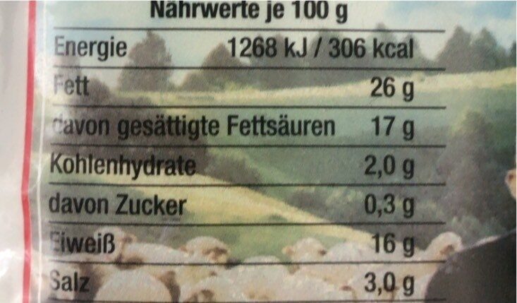 Bulgarischer Schafskäse - Nutrition facts - de
