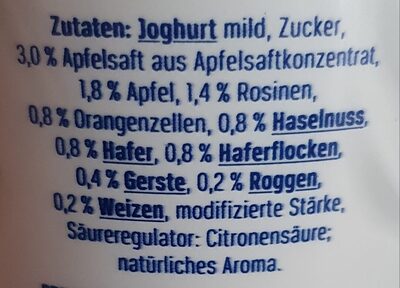 Joghurt Birchermüsli - Zutaten