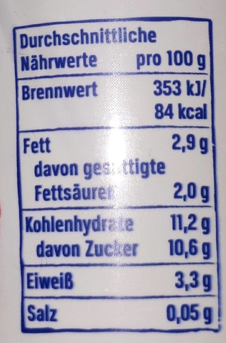 Der große Bauer - Himbeere - Nutrition facts - de