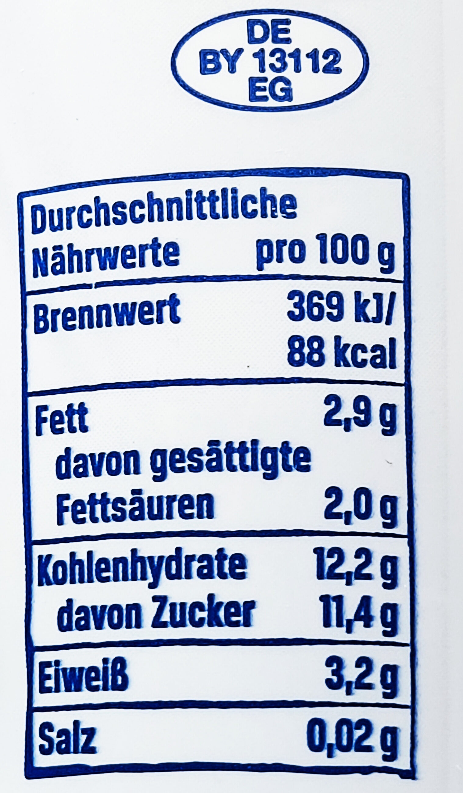 Der Grosse Bauer - Kirsche - Nutrition facts - de