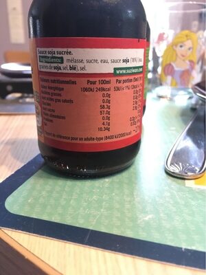 Sauce soja sucrée Suzi Wan 137,5 ml - Tableau nutritionnel