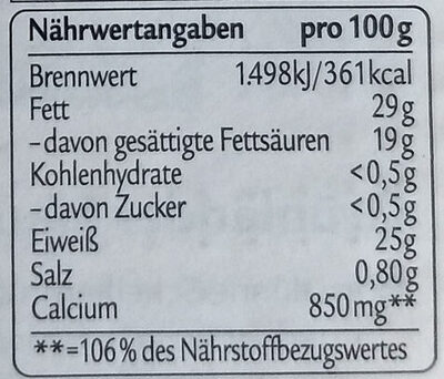 Käsescheiben - Mild & Nussig - Nutrition facts - de
