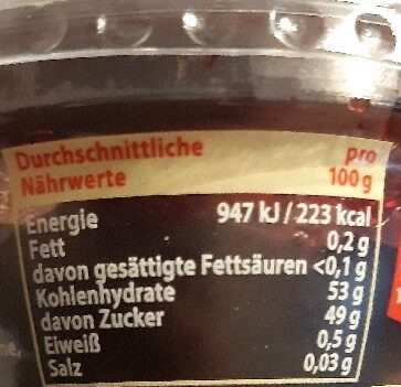 Frühstücks-Konfitüre Schwarzkirsche - 营养成分 - de