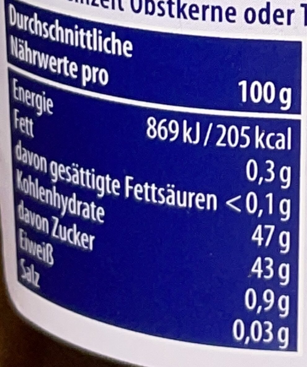 Aachener Pflümli - Nutrition facts - de