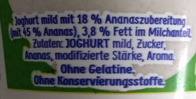 Ehrmann Almughurt Ananas - Ingredients