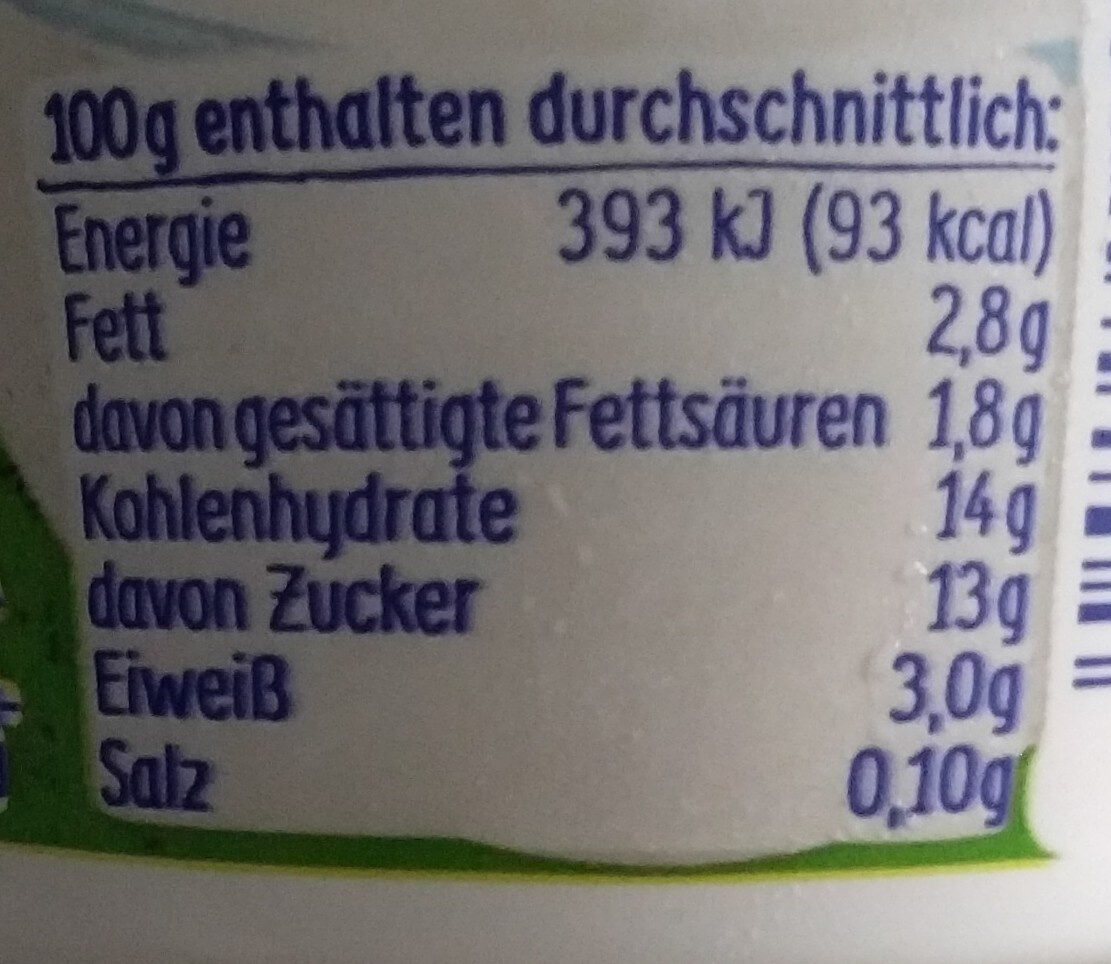 Ehrmann Almughurt Ananas - Nutrition facts