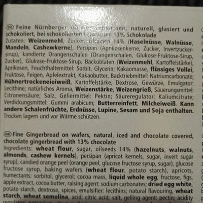 Feine weiche Oblatenlebkuchen - Ingredients - de