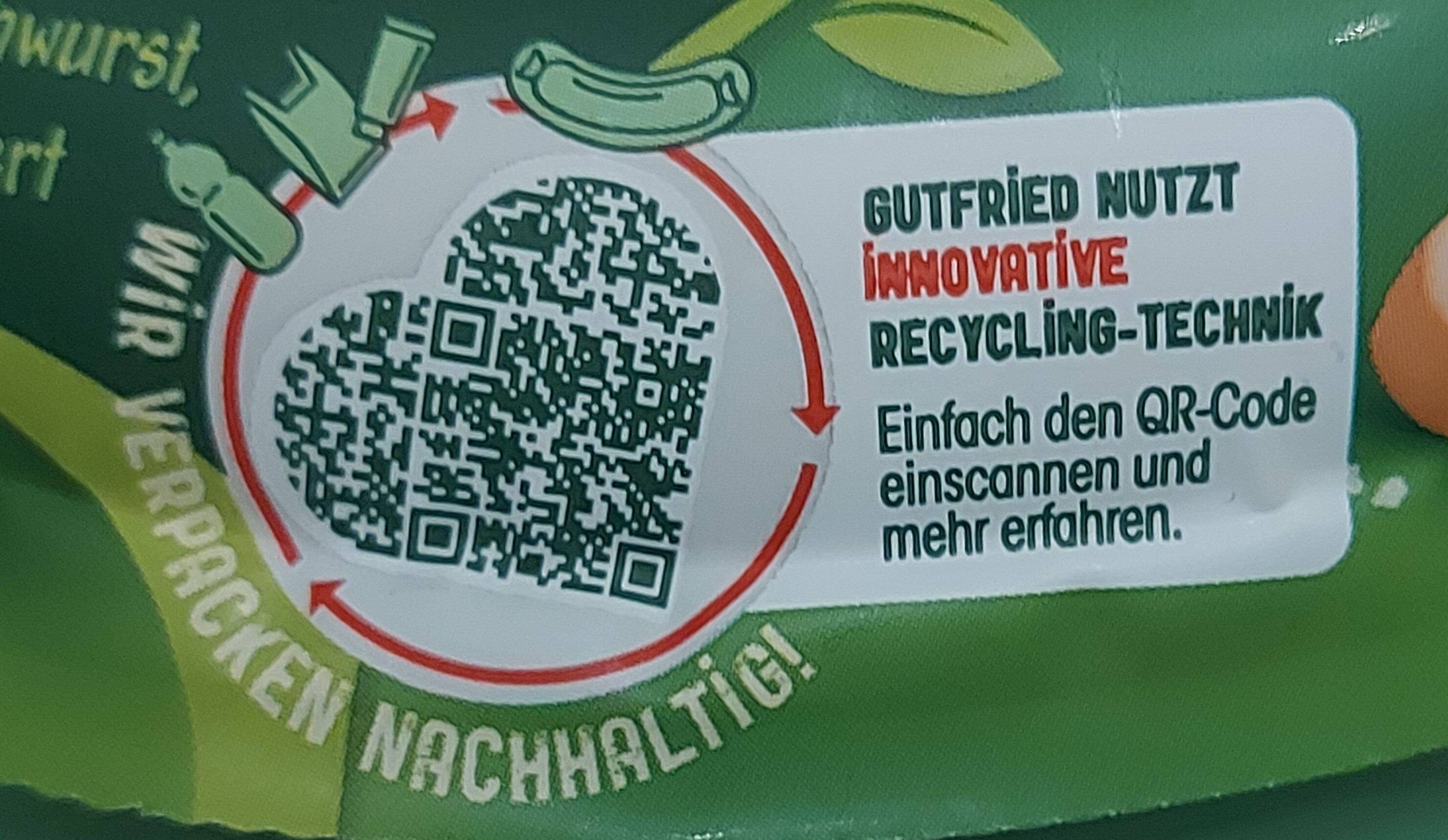 Vegetarische Fleischwurst - Instruction de recyclage et/ou informations d'emballage - de