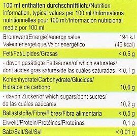 Apfelsaft - Nutrition facts