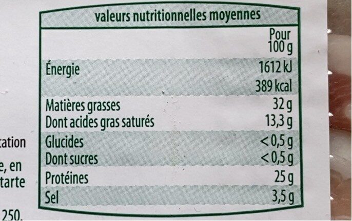 Poitrine Paysanne Forêt Noire - Nutrition facts - fr