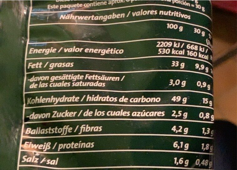 Chipsfrisch ungarisch - Nutrition facts - de