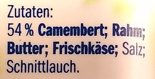 die Camembert Creme - Schnittlauch - Ingredientes - de