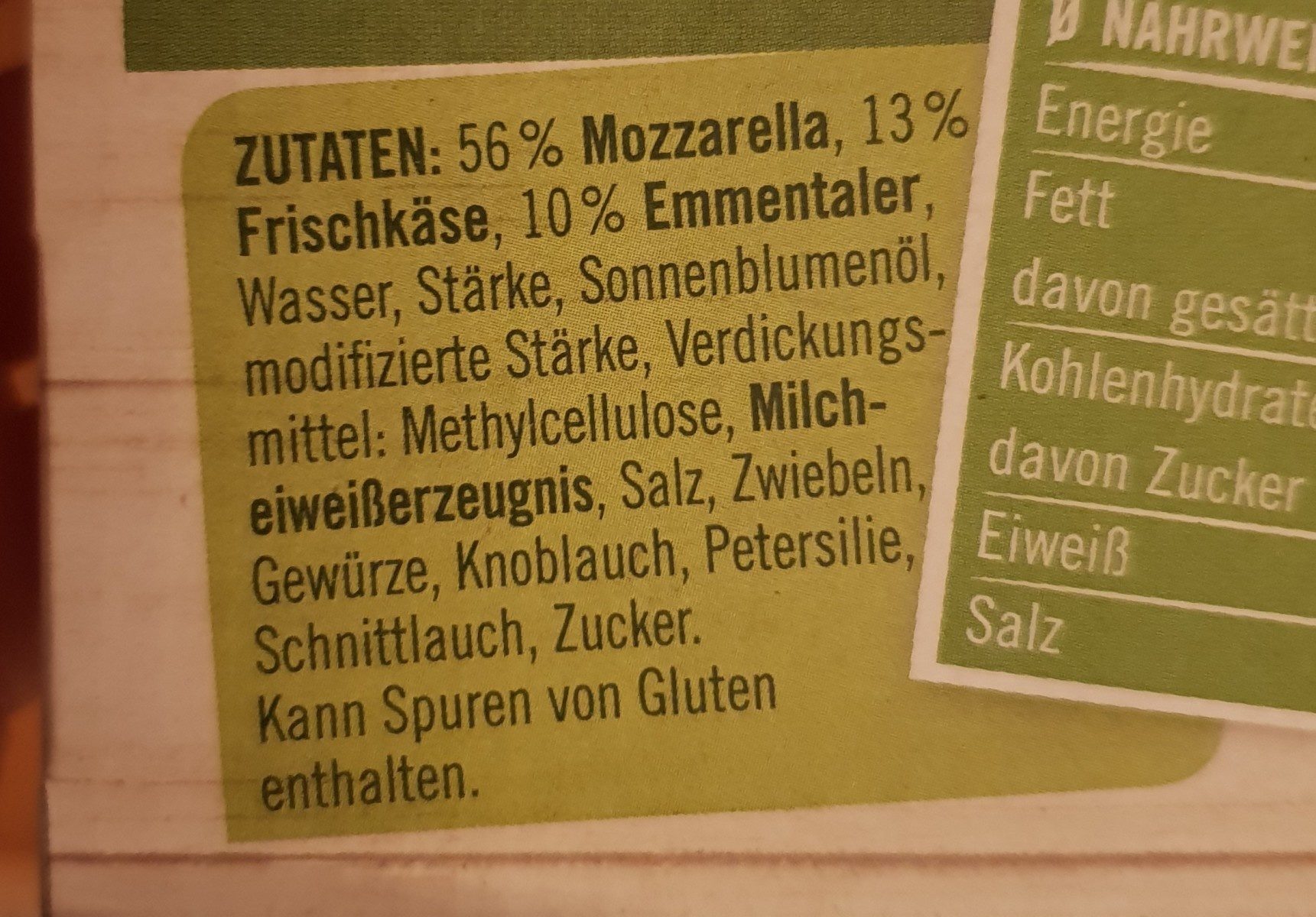 Kross & Saftig - Grill Käsegenuss - Gartenkräuter - Ingrediënten - de