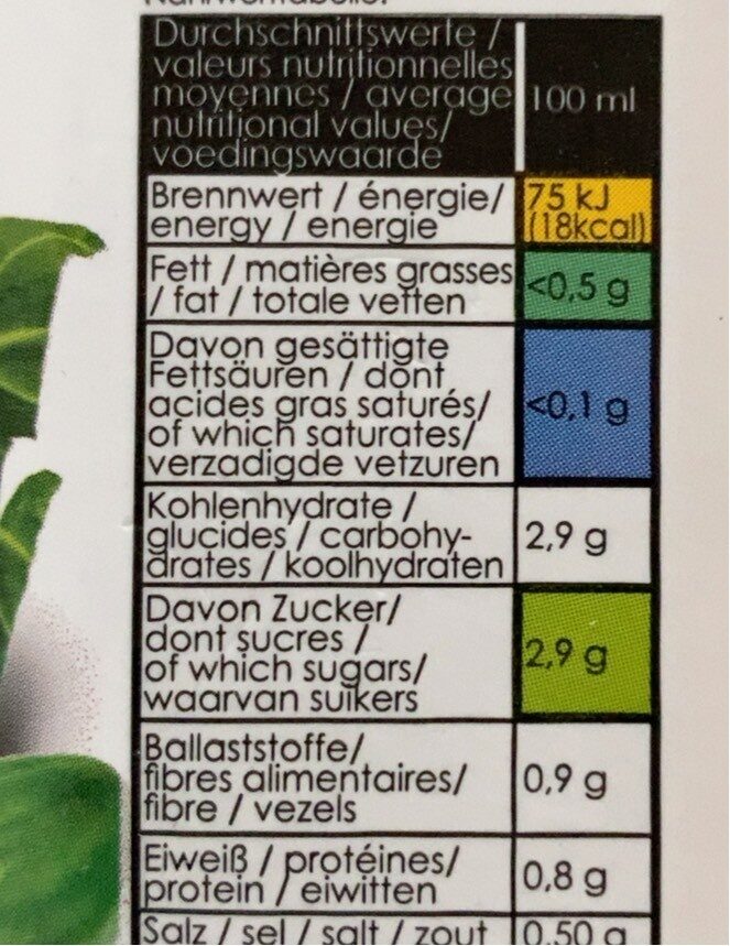 0,5L Jus De Legumes Bio Tetra - Tableau nutritionnel