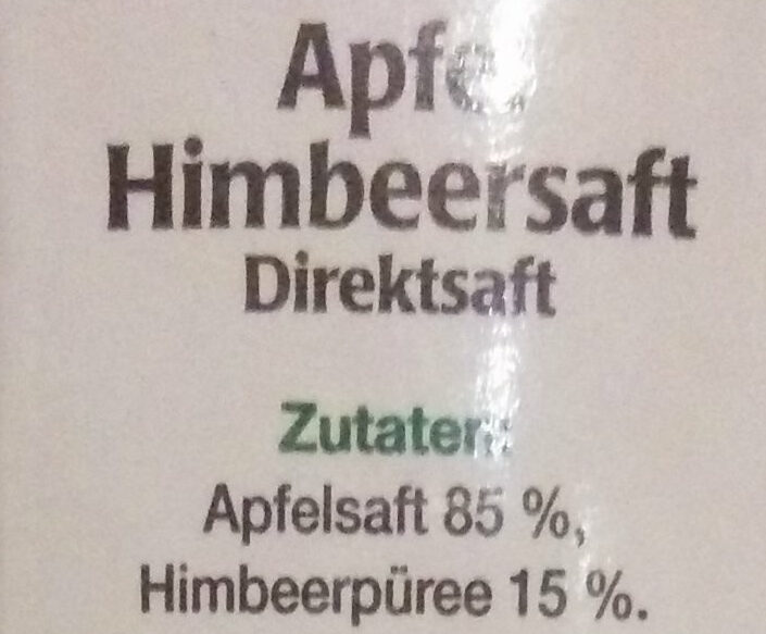 Apfel Himbeersaft - Ingredients - de