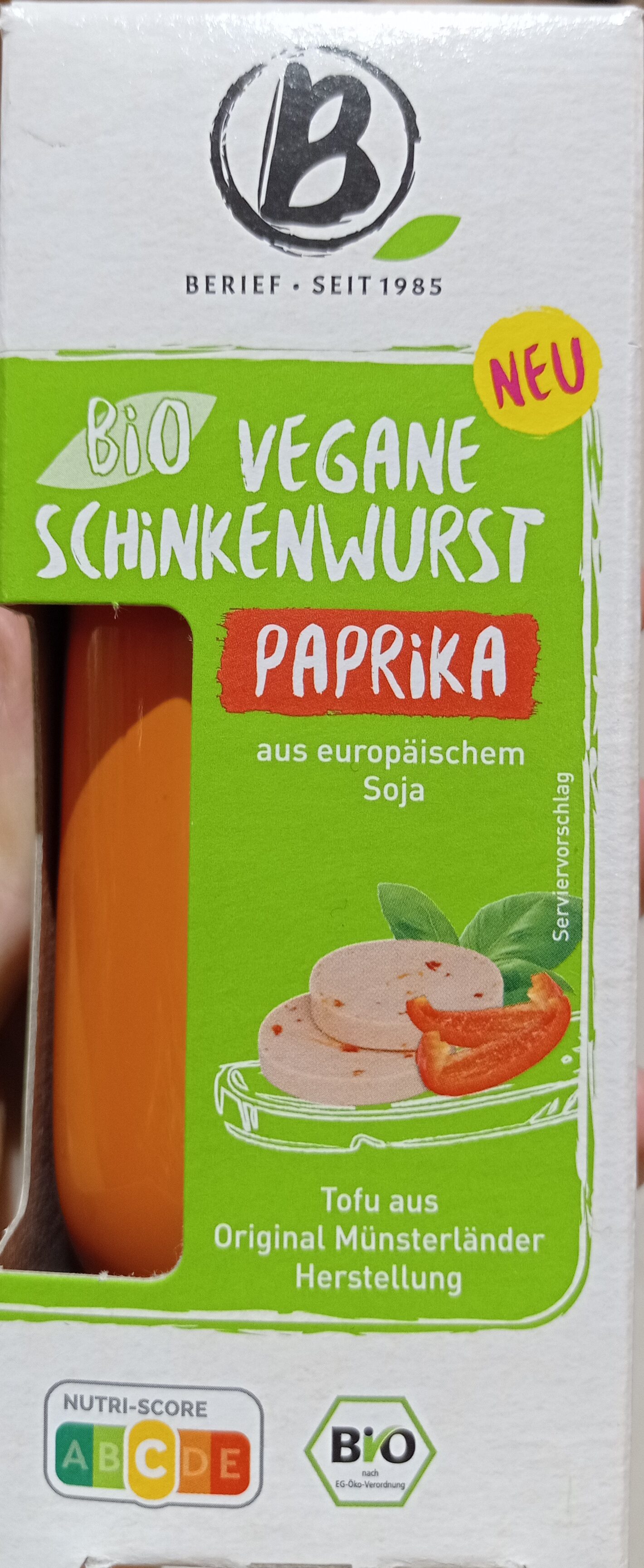Bio Vegane Schinken Wurst Paprika - Produkt - de