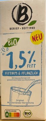 Bio 1,5% Fett Fettarm & Pflanzlich - Produkt - de