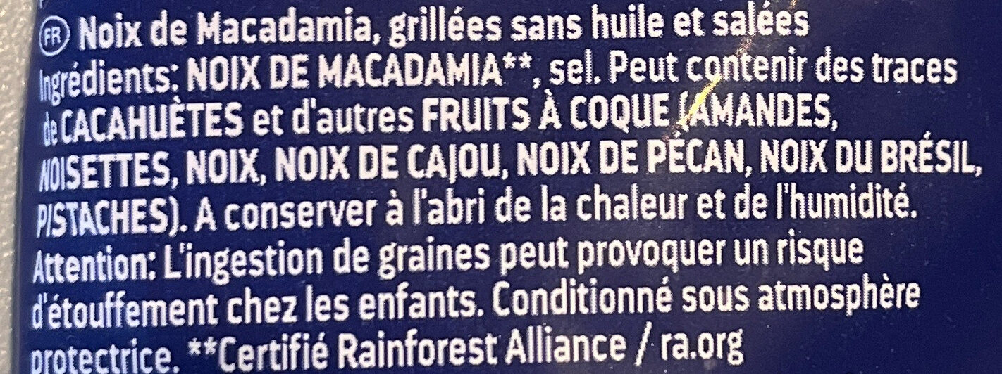 Macadamia gesalzen - Ingredienti - fr