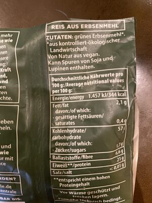 Wie Reis grüne Erbse - Ingredients