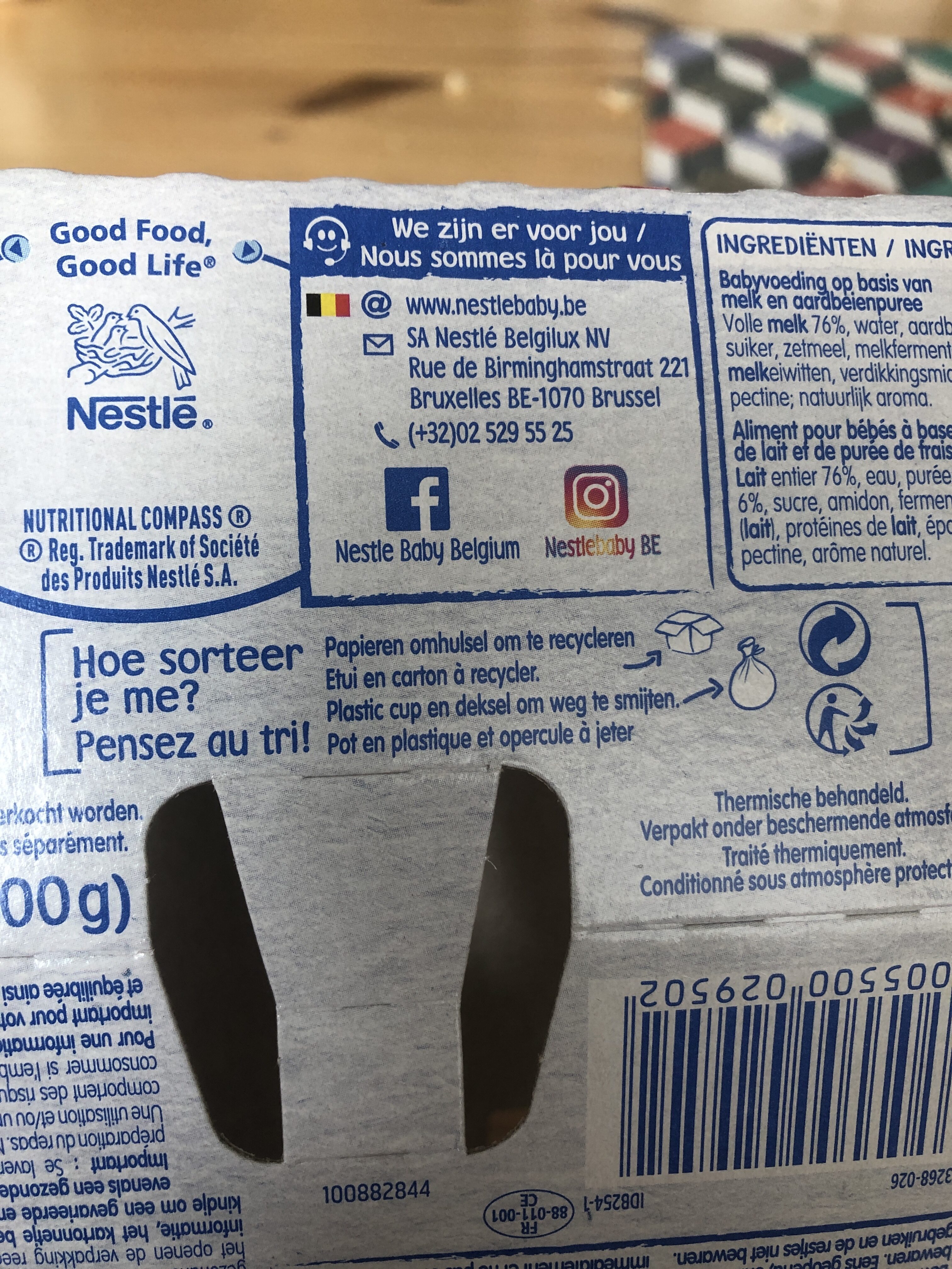 Nestlé Yogolino Fraise 6-36m - Instruction de recyclage et/ou informations d'emballage