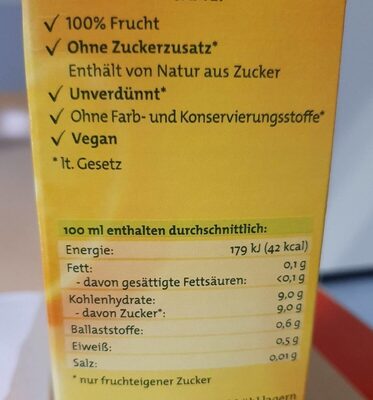 Amecke Sanfte Säfte Orange mit feinem Fruchtfleisch 1.59€ - Nutrition facts
