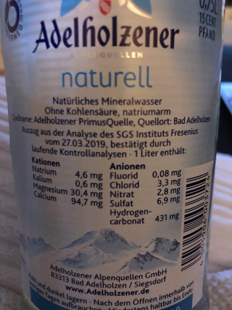 Wasser naturell - Ingredientes - de