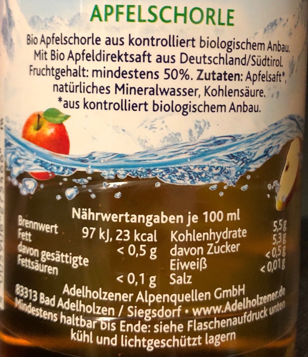 Apfelschorle bio - Ingrédients