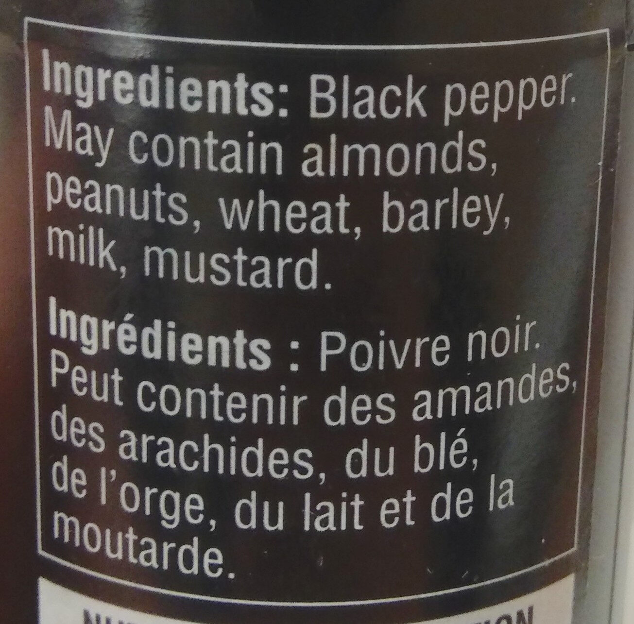Poivre noir - Ingredients - fr