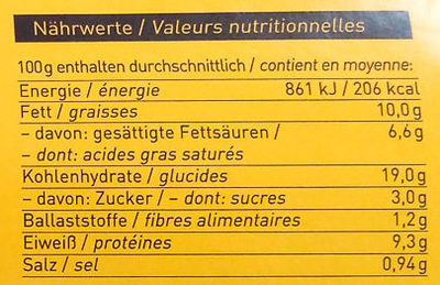 Schwäbische Maultaschen mit Fleisch - Nutrition facts - de