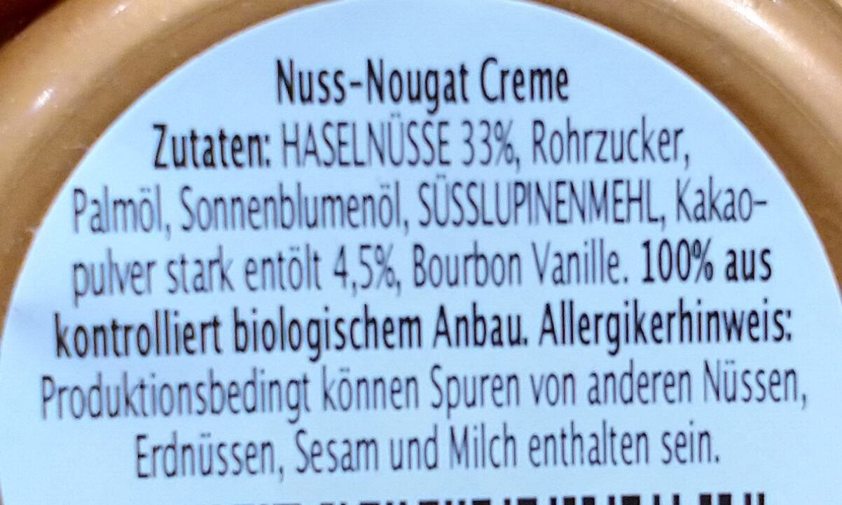 Nuss-Nougat-Creme - Ingredients - de