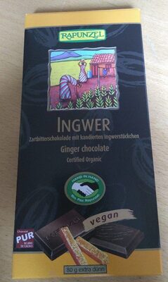 Ingwer - Zartbitterschokolade mit kandierten Ingwerstückchen - Ginger chocolate - Product