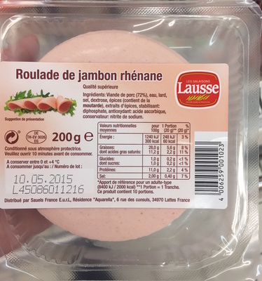 Roulade de jambon rhénane - Produit