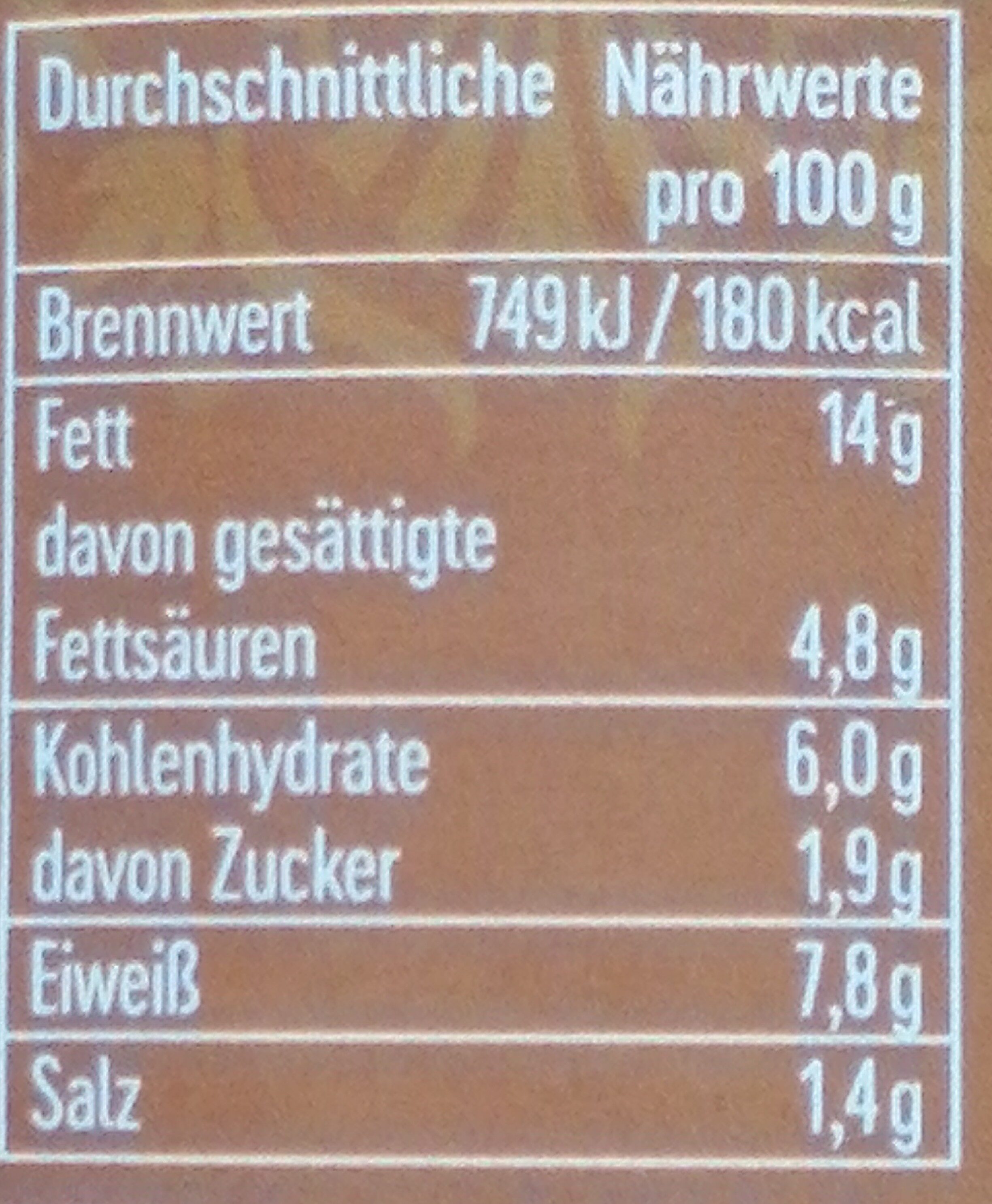 Frikadellen Zwiebelsauce - Nutrition facts - de