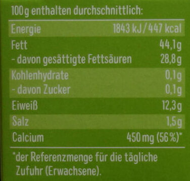 Almzeit Frühlingsgruß - Nutrition facts - de